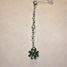 Bag Bling / Zipper Pull, Swarovski crystals, faux pearls