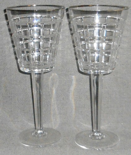 Set (2) Ralph Lauren MONACO MUSTER Kristall 8 3/8" 8 Unzen WEINGLÄSER - Bild 9 von 9