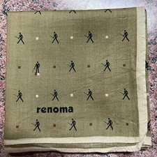 MEN HANDKERCHIEF COTTON VTG POCKET SQUARE18" ART GOLD BEIGE POLKA DOT HUMAN WALK