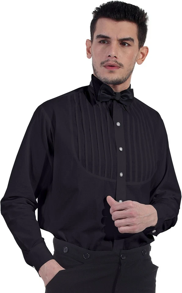 Стимпанк викторианский косплей костюм 100% хлопок классическая мужская рубашка C1289 - Изображение 4 из 4