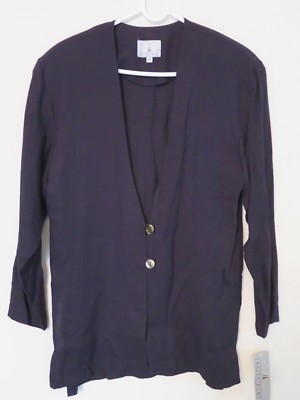 New Women s Jaclyn Bene Long Sleeve Light Weight Black Blazer Jacket Size Medium