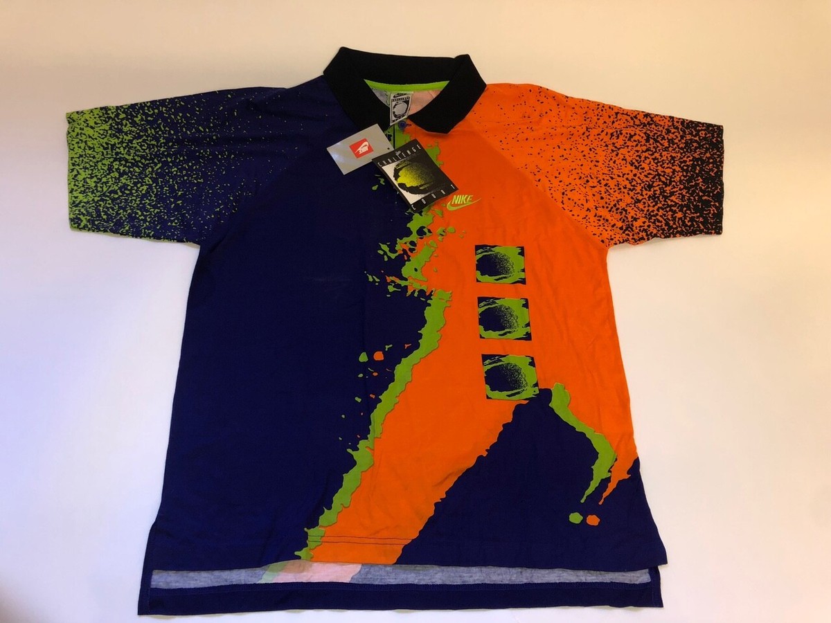 Nike Polo Challenge court vintage Agassi Blue/Orange | eBay