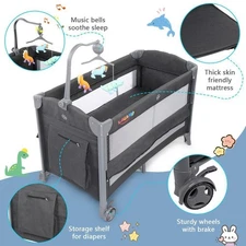 3 in 1 Baby Bassinet Bedside Sleeper,Easy to Assemble Bassinets for Baby/Infants