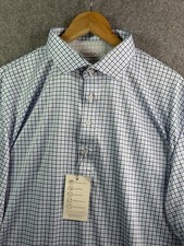 Collars & Co Blue Tattersall Plaid Dress Collar Polo 2XL Relaxed NEW