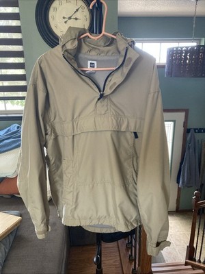 Gap Factory Store Large Pull Over Jacket Men's Khaki Tan 100% Polyester