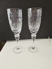 Set of 2 Rogaska Crystal Gallia 8 1/4" Champagne Flutes 