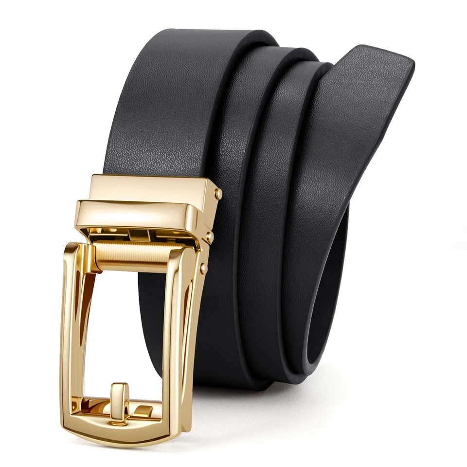 Ceinture Femme Cuir Ceinture Automatique à Cliquet Sans Trou Taile Réglable - Photo 1/4