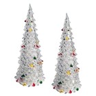 Lighted Color Changing Tabletop Christmas Trees - Set of 2 - LED Xmas Table T...