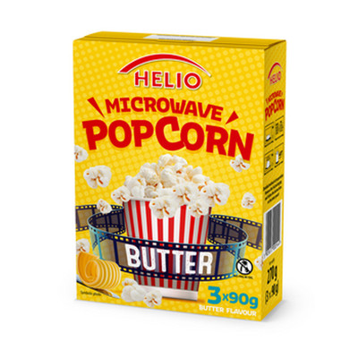 5905617000144 Microwave popcorn butter 3 x 90 g HELIO Helio S.A.
