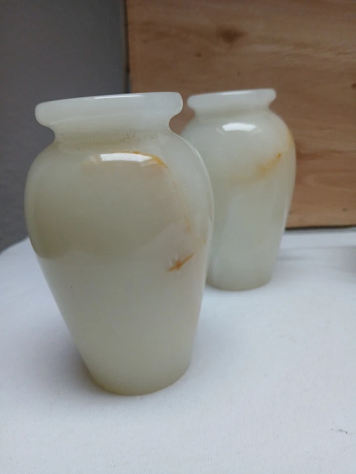Vase Blumenvase Onyx Marmor Alabaster Naturstein Aragonit Edelstein Antik jade - Bild 3 von 4