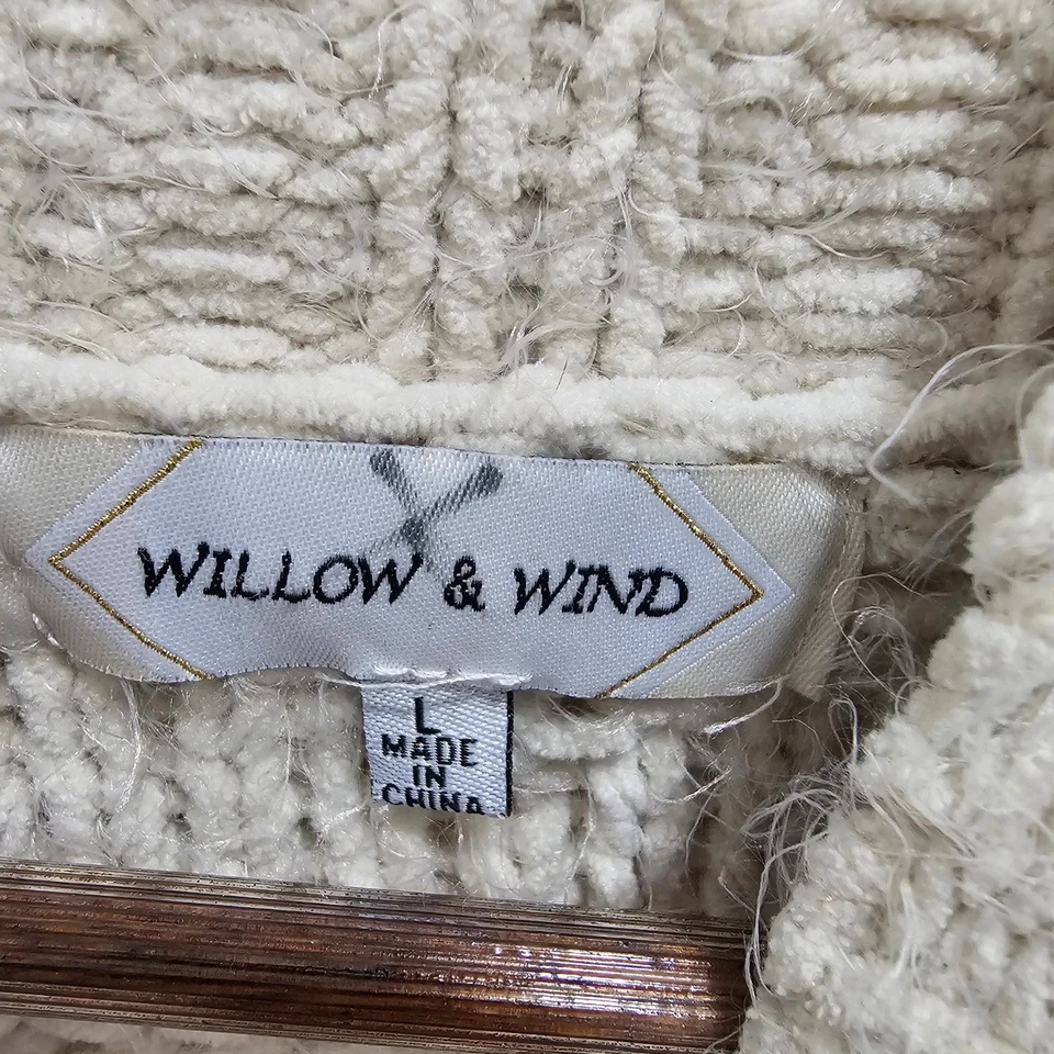 Suéter para mujer Willow & Wind grueso tejido cuello falso crema talla L Foto 2 de 4