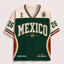 Retro Mexican Soccer Mesh Jersey, Mexican Football Fan Shirt, Match Day Tee