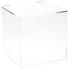 Plymor Clear Acrylic Display Case Box With Hinged Lid, 12" x 12" x 12"