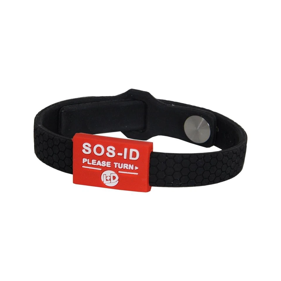 LEIPOLD + DÖHLE L+D SOS-ID-Armband Sports"" schwarz, rot