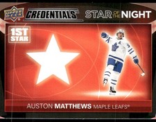 2021-22 UD Credentials #1S-4 Auston Matthews Star of the Night: First Star