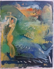 Fauvism Expressionist Oil Painting 16”x20” Canvas Figure In Landscape Original