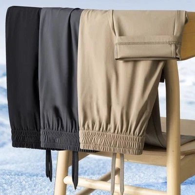 Herren Eis Seide Einfarbig Gerader Schnitt Hose Elastischer Bund Atmungsaktiv - Bild 1 von 4
