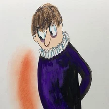 MASTER THESPIAN Rosalind Welcher signed original art c1960s-70s Panda Prints Inc