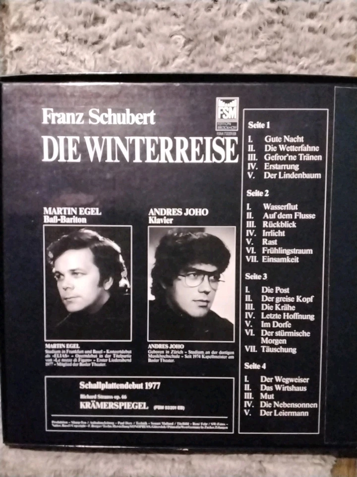 2 LP Box - Franz Schubert - Die Winterreise - Martin Egel - Andres Joho / FSM - Bild 2 von 4