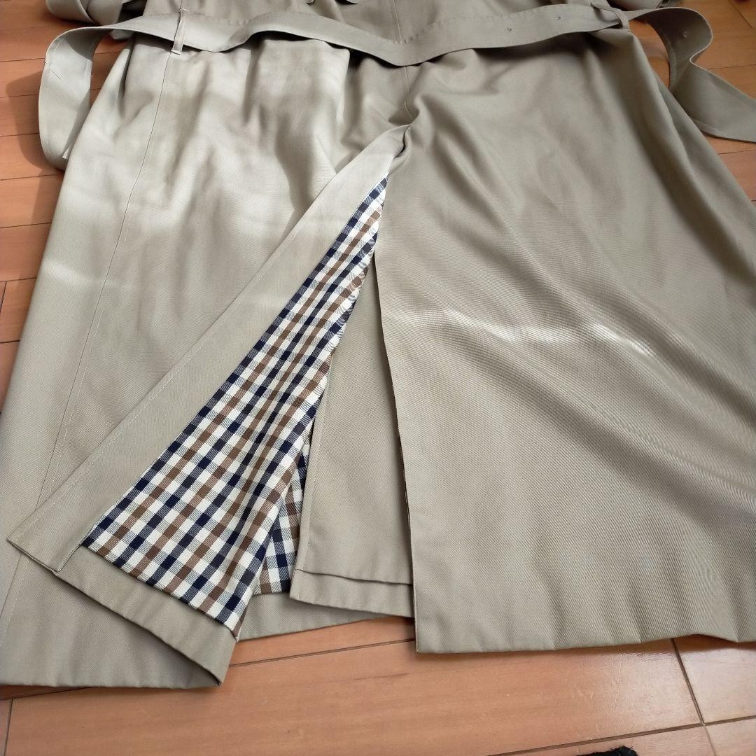 Aquascutum Trench Coat XL Beige Belted Burberry Check Lining England F/S thumbnail 13