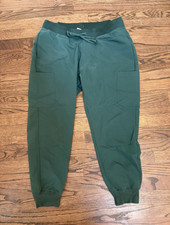 Mandala Women's Midnight Green Large Petite Jogger Scrub Pants