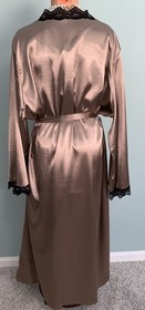 New Glossy Satin Peignoir Set 3X Slip Dress Nightgown Robe Lingerie Sexy 22"Slit