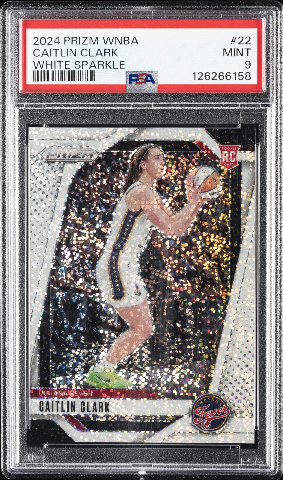 2024 PANINI PRIZM WNBA WHITE SPARKLE #22 CAITLIN CLARK PSA 9