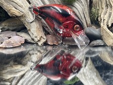 2.95” .59oz Mega S-Crank Style Crankbait transparent“Redrum Reaper”