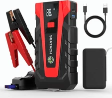 3000A Car Battery Jump Starter, 12V Pack Jumper Cable with 3 Modes Flashlight