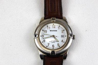 Wolverine Stainless Brown Leather Band Quartz Watch