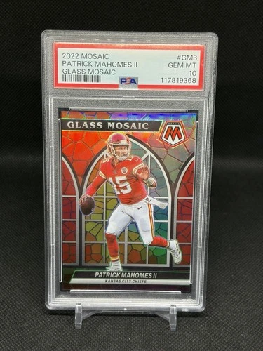 2022 Panini Mosaic Patrick Mahomes II #GM3 Stained Glass Case Hit PSA 10 Chiefs