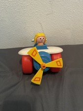 Vintage Fisher Price Little People Airplane Pull Toy #171 with Pilot — listing 6