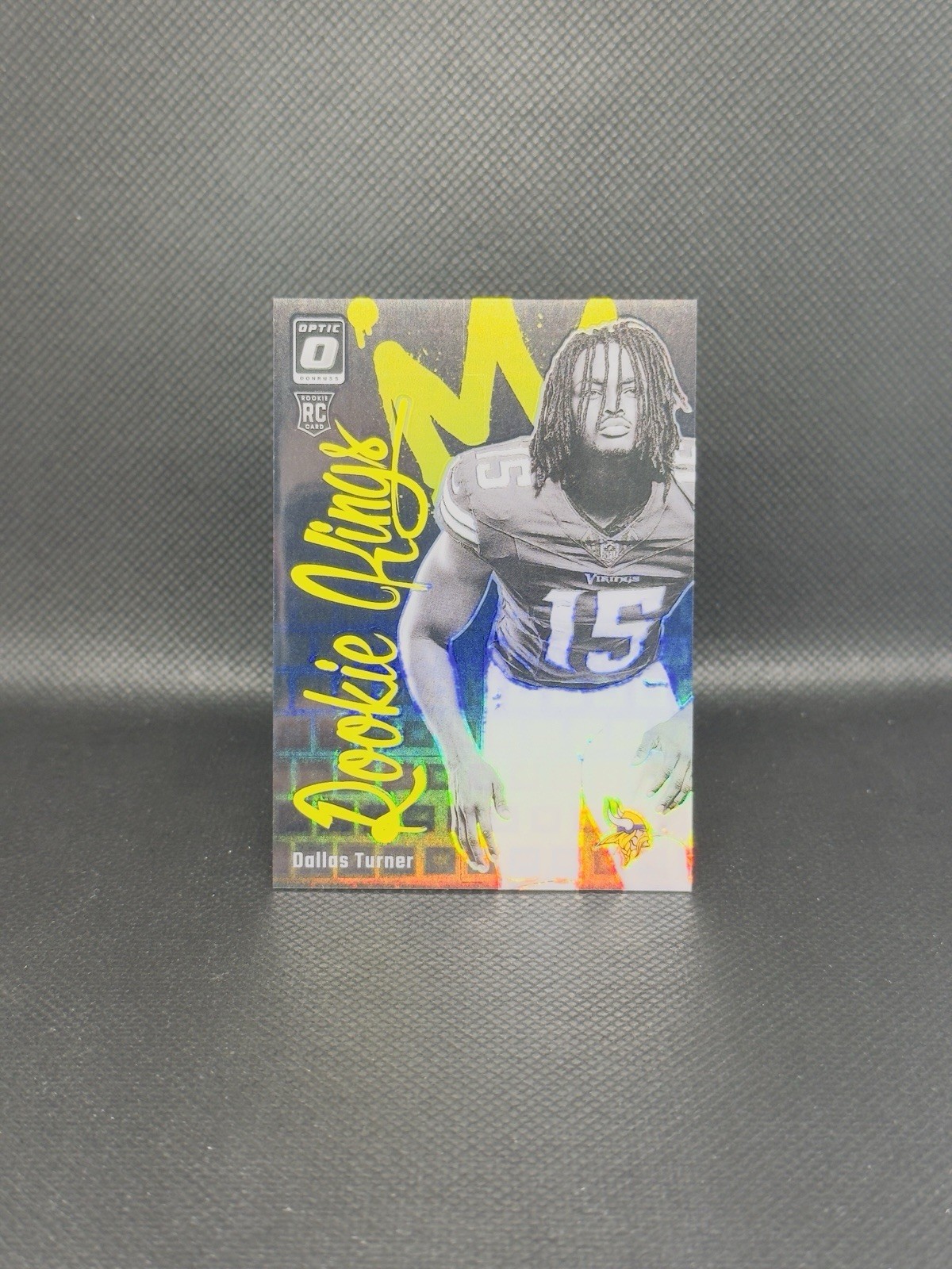 2024 Optic Football Dallas Turner Rookie Kings Case Hit Vikings SSP Pandora /25