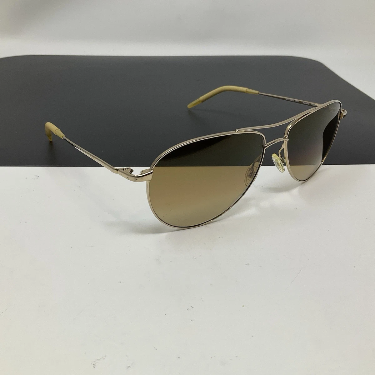 Rare Oliver Peoples Gold Frame Aviator Sunglasses with Brown Lenses Oliver Peoples Vintage Sunglasses for sale - eBay main image 3