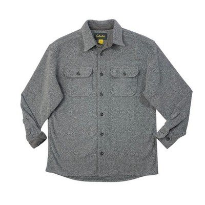 Cabelas Shacket Shirt Mens M Medium Overcast Grey Fleece Lined Shirt Jacket