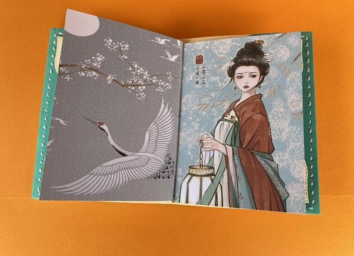 Agenda “MIDORI” con tema romantica geisha handmade - Foto 4 di 6