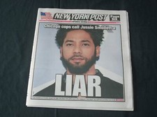 2019 FEBRUARY 21 NEW YORK POST NEWSPAPER-CHICAGO COPS CALL JUSSIE SMOLLETT LIAR