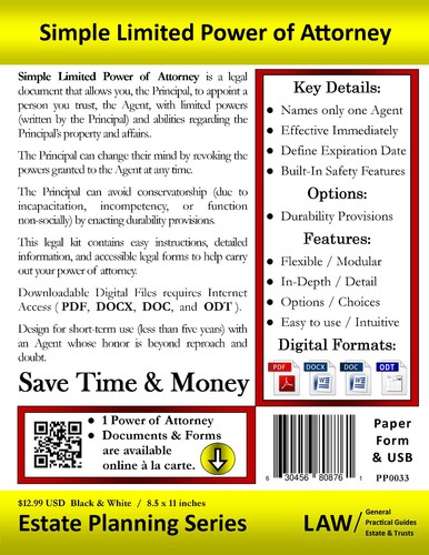 Simple Limited Power of Attorney - Form & USB ( Legal Kit ) - Picture 3 of 5