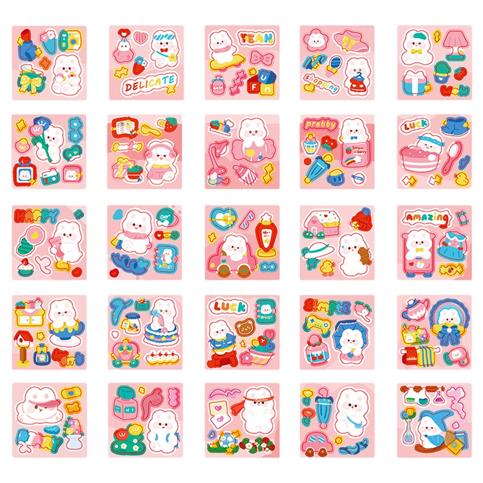 Cartoon Sticker Set Water Cup Stickers for Girls Adorable Diy