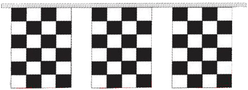 Rennstrecke Flagge Streamer 100ft NASCAR Party karierte Wimpel 4 Rennfans  - Bild 1 von 2