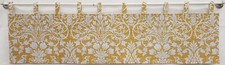 Gold Floral Damask Tab Top Valances or Curtains