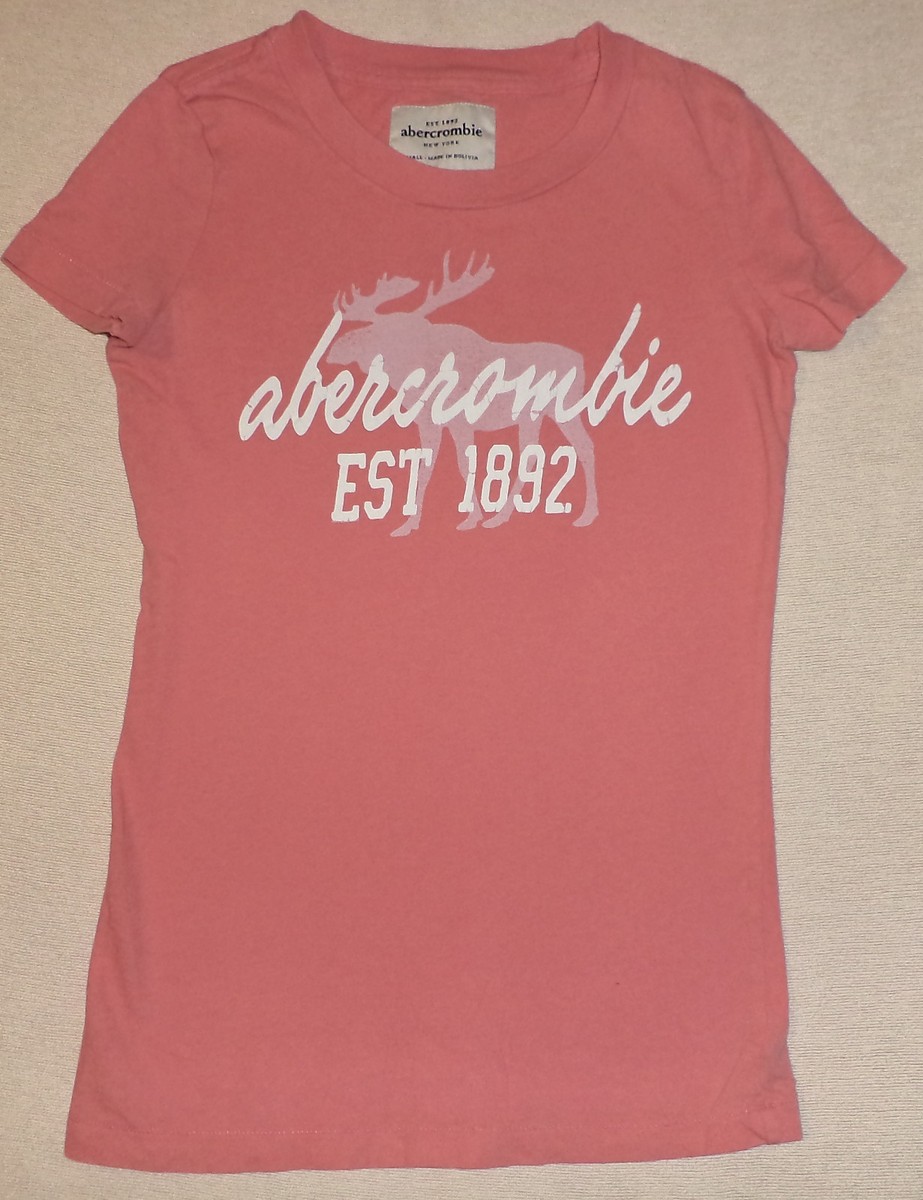 ABERCROMBIE & FITCH SHORT SLEEVE PINK T-SHIRT S K#8229 | eBay