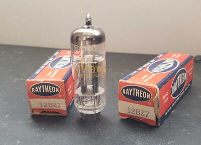 12BZ7 NOS Raytheon dual triode Black Plate