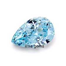 1 Ct Fancy Blue Pear Cut Lab Grown Diamond VVS1 Premium Clarity Gemstone 7x5 mm