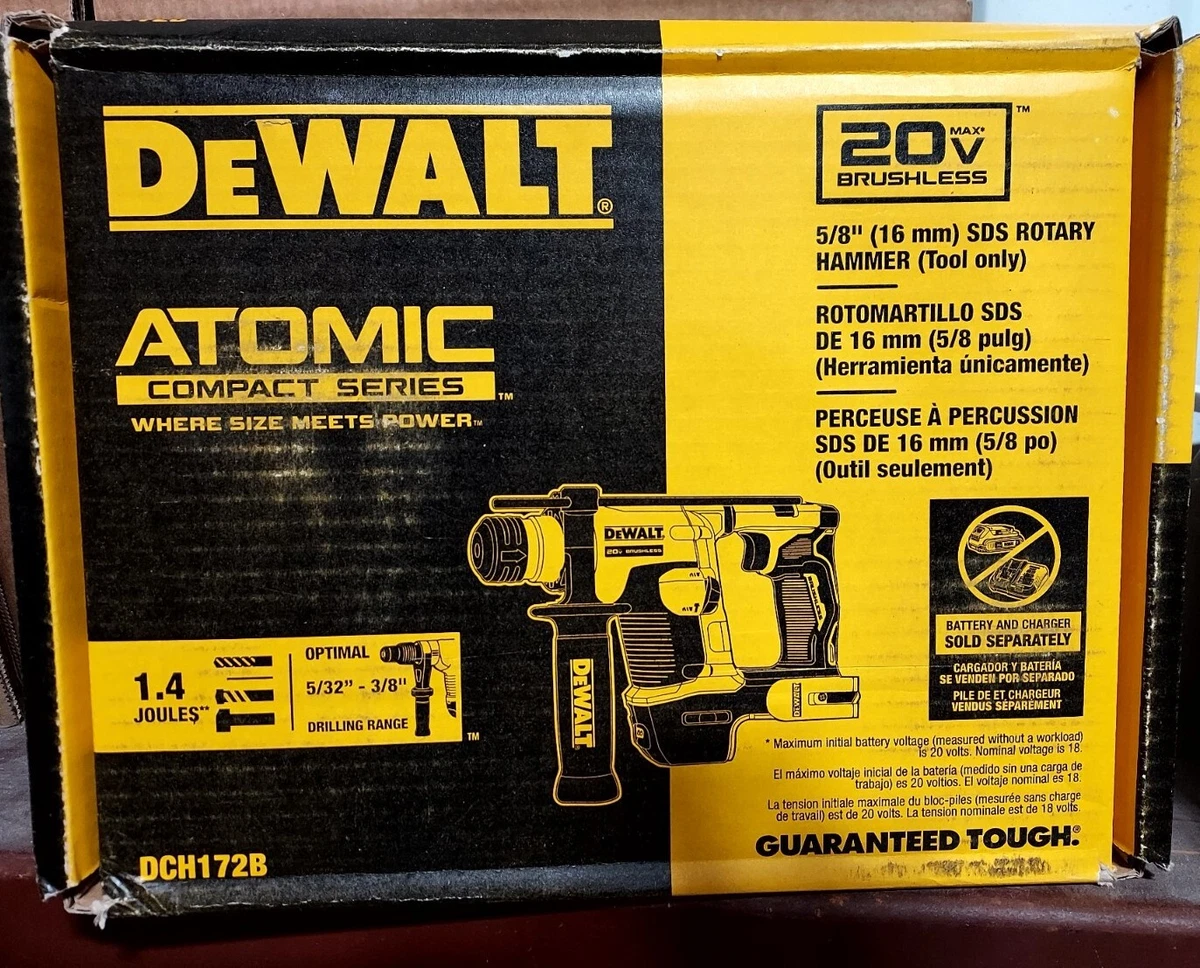 DEWALT DCH172B ATOMIC 20V MAX Cordless 5 8 SDS Rotary Hammer Drill Open Box eBay