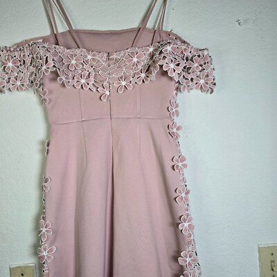 French Connection Floral eyelet Lace Overlay mini Dress Pink Size 6 off  shoulder | eBay