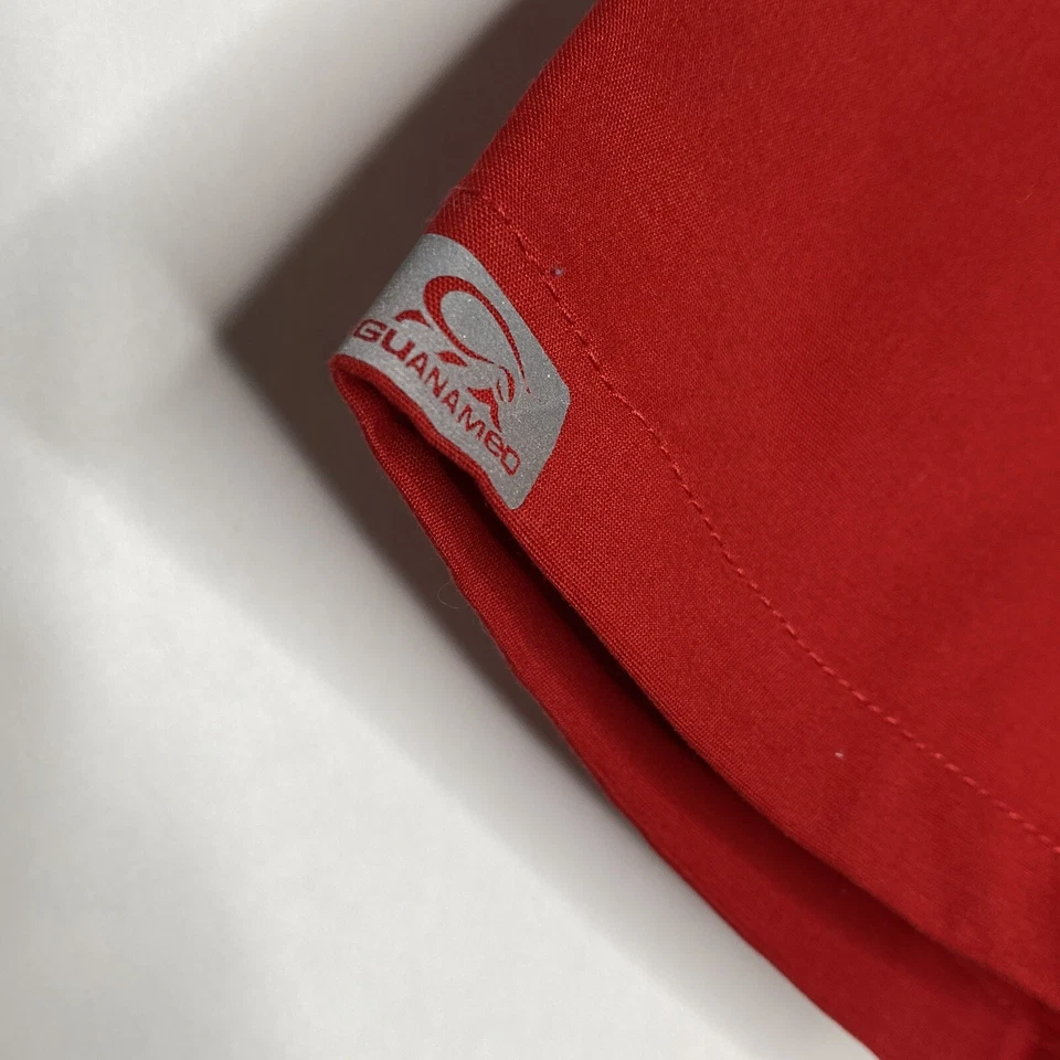 IguanaMed Scrubs Top Women S Red A Front Pocket Short Sleeve - Image 3 of 4