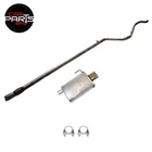 EXHAUST FOR FIAT 500 1.2 - MID + REAR SILENCER WITH CHROME TAIL + CLAMPS