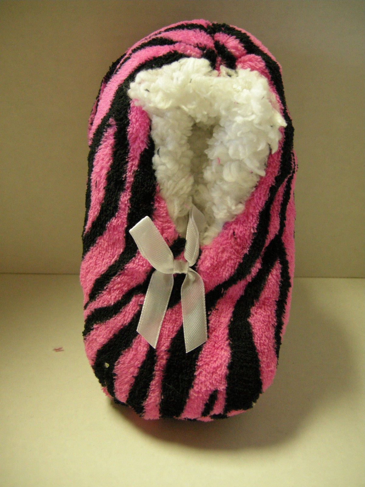 PANTOFOLA D’ORO Pantofole Ragazze Antiscivolo By GMI Small (Scarpe 6 10 1 2) Stampa Zebra Rosa Nuove