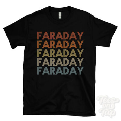 Faraday wiederholt Retro-Stil T-Shirt Herren & Damen Neuheit cool Name Geschenk
